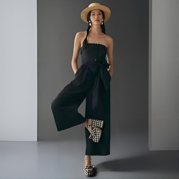 Maeve Pants - Maeve Anthropologie Strapless Jumpsuit 4 Black
